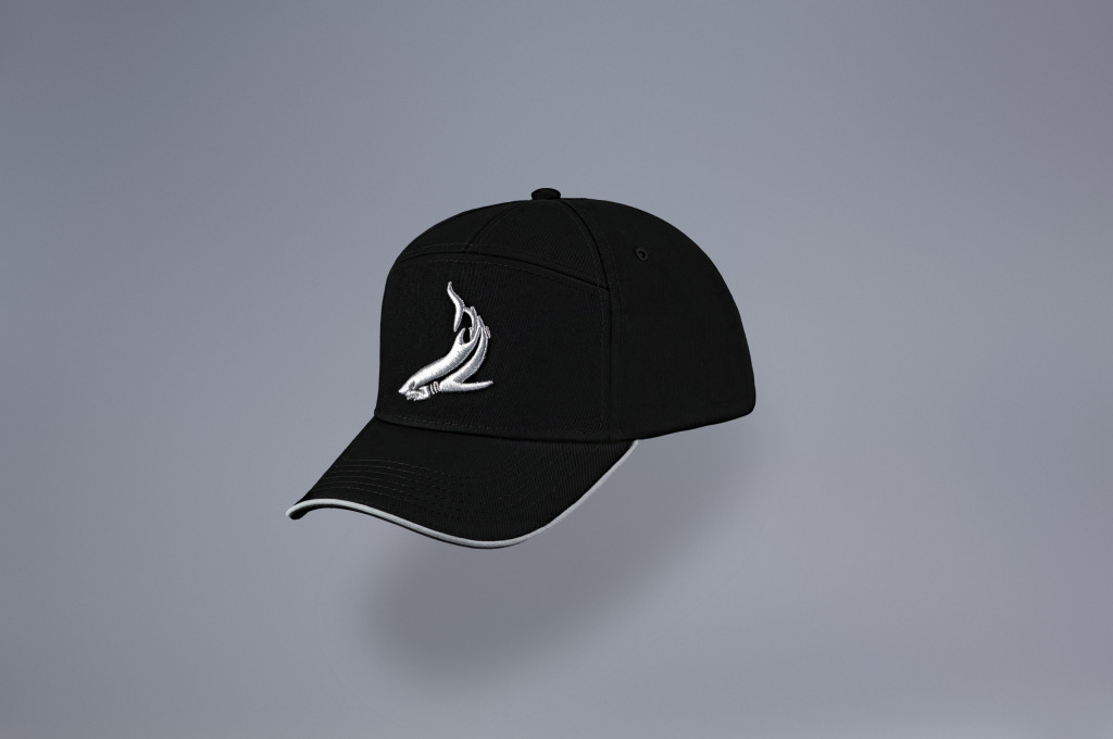Black baseball cap with gray elements