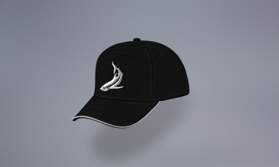 Black baseball cap with gray elements