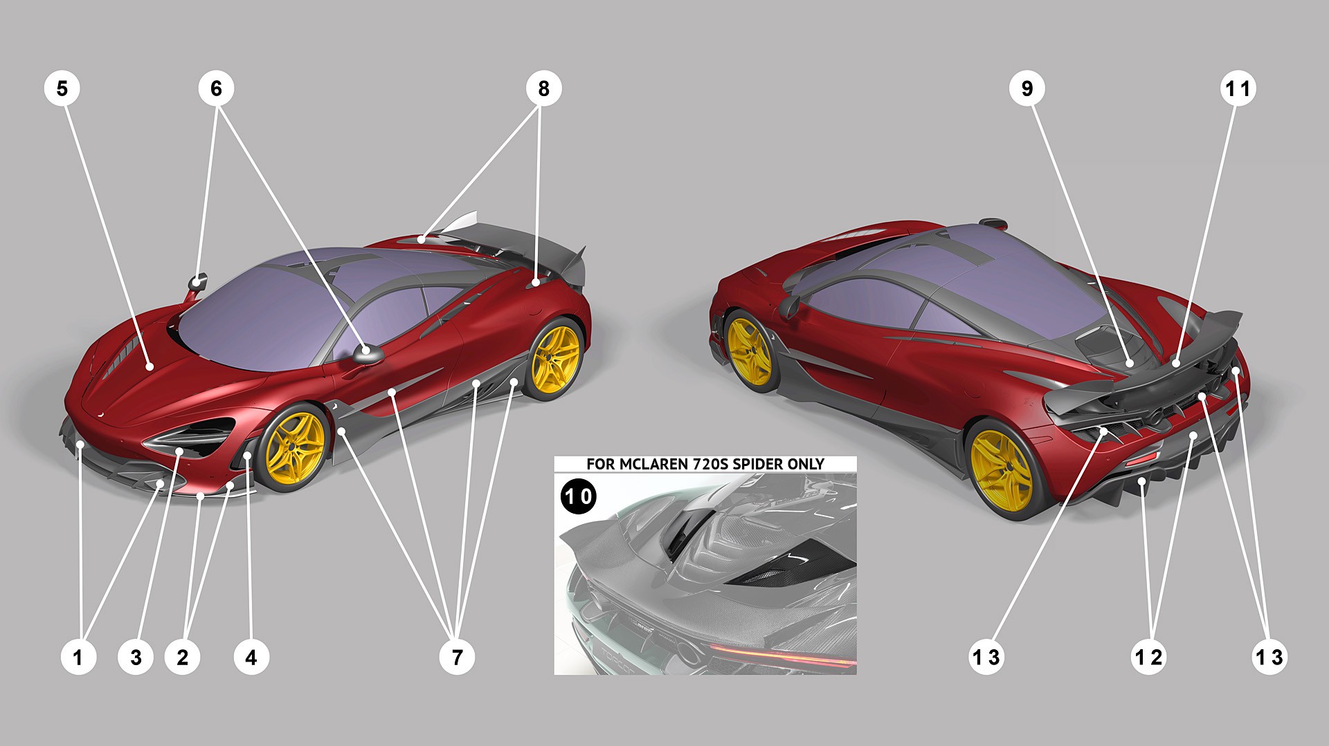 Fotos McLaren Kohlefaser Spider, TopCar, Fury, 2020, 720S Grün Vorne